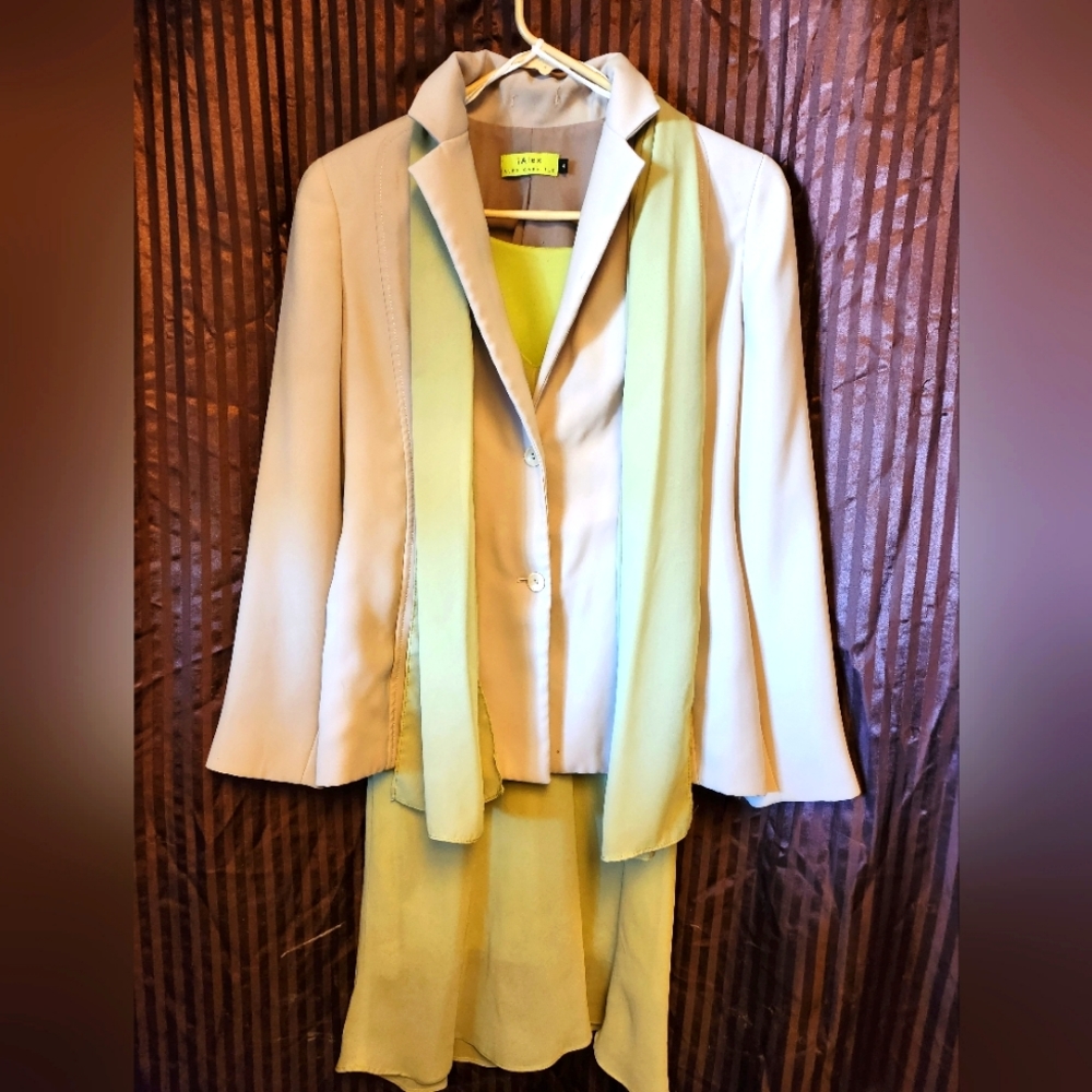 3 Piece Blazer Dress and Accent Scarf